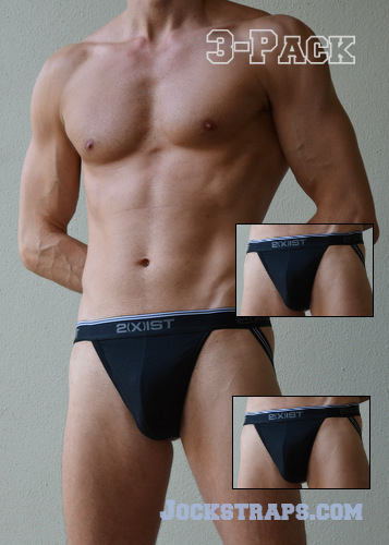 3-Pack of Black 2Xist Jockstraps